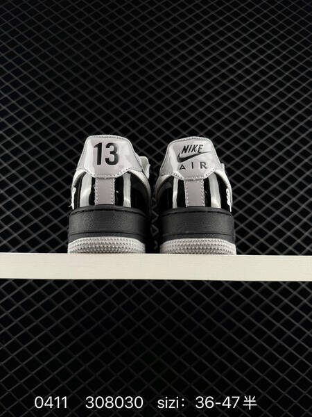 Nike Air Force 1 07 Black Grey White patent leather EU 36-47 5 lifestyle