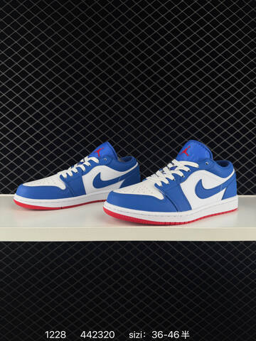 Jordan Air Jordan 1 Low White Blue Red EU 36-46 Sneaker - Unisex (BS-79967)