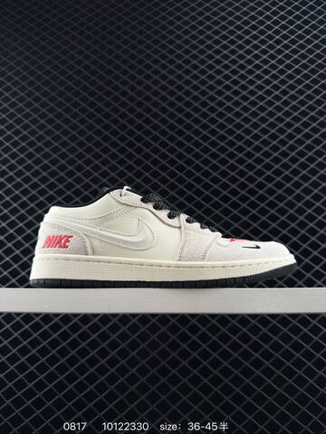 Jordan Air Jordan 1 Low Light Beige Black Red EU 36-45 Sneaker - Unisex (BS-80898)