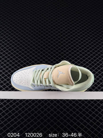 Jordan Air Jordan 1 Low White Light Blue Light Green Cream EU 36-46 Sneaker - Unisex (BS-79718)