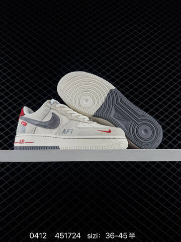 Nike Air Force 1 Low Louis Vuitton Off White Light Grey Black Red EU 36-45 Sneaker - Unisex (BS-79503)