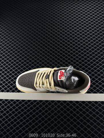Jordan Travis Scott x Air Jordan 1 Low Reverse Mocha White Brown Cream Red EU 36-46 Sneaker - Unisex (BS-81232)