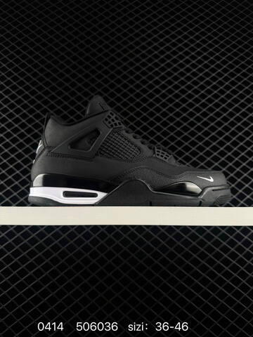 Jordan Air Jordan 4 Retro Black White EU 36-46 Basketball Shoe - Unisex (BS-79483)