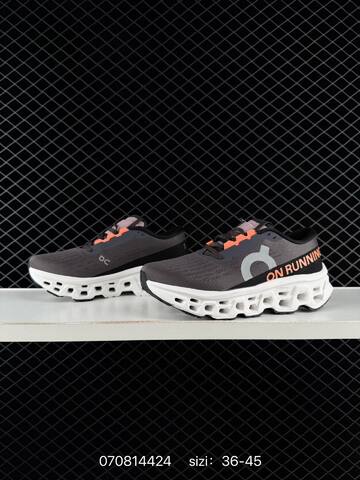 On Cloudmonster 2 Dark Grey Black White Orange EU 36-45 Running Shoe Running Sneakers - Unisex (BS-85067)