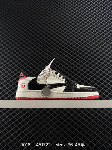 Jordan Air Jordan 1 Low Travis Scott Reverse Mocha Gucci Custom Sail Navy Blue White EU 36-45 Skate Shoe - Unisex (BS-80505)