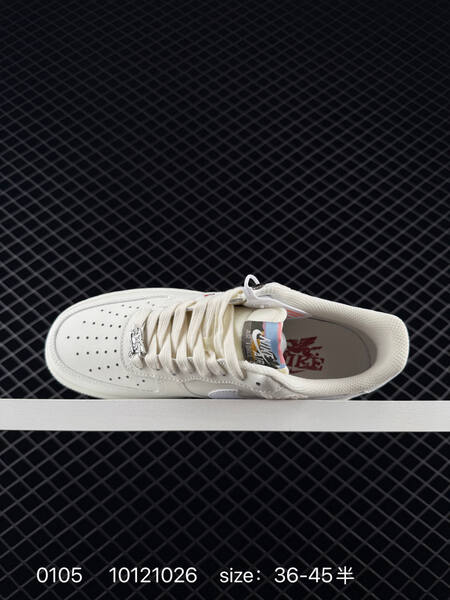 Nike Air Force 1 07 Low white cream with red accents EU 36-45 lifestyle