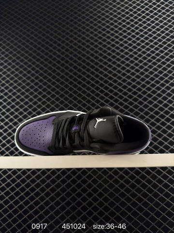 Jordan Air Jordan 1 Low 553558-125 Black White Purple EU 36-46 Basketball Shoe - Unisex (BS-80698)