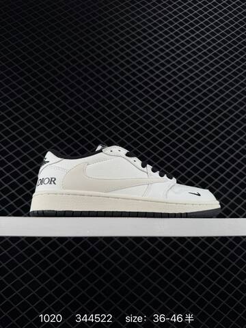 Jordan Air Jordan 1 Low Travis Scott DIY Custom Off White Grey EU 36-46 Sneaker - Unisex (BS-80474)