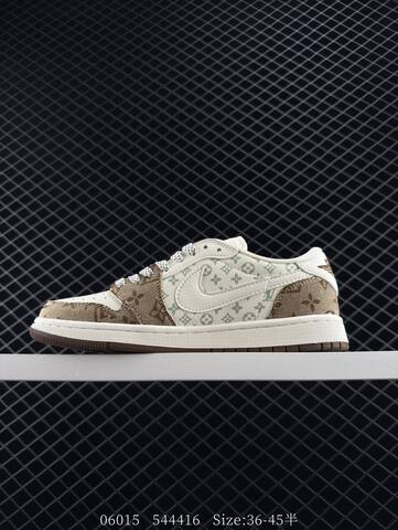 Jordan Air Jordan 1 Low Travis Scott Reverse Mocha Louis Vuitton Off White Brown Light Green EU 36-45 Sneaker - Unisex (BS-81206)