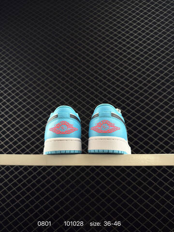 Jordan Air Jordan 1 Low White Dark Navy Bright Blue Red EU 36-46 Sneaker - Unisex (BS-80984)