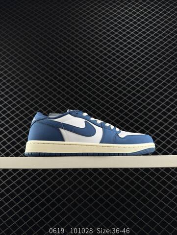 Jordan Air Jordan 1 Low White Black Light Blue EU 36-46 Sneaker - Unisex (BS-81175)