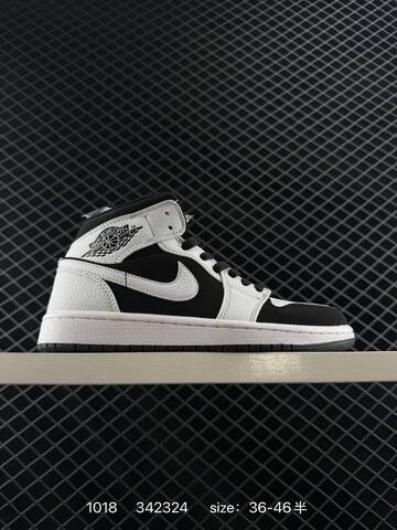Jordan Air Jordan 1 Mid Black White Light Grey EU 36-46 Basketball Shoe - Unisex (BS-80491)