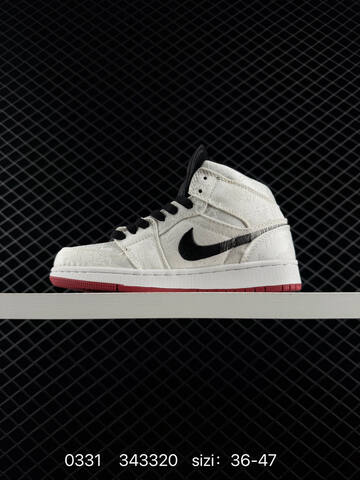 Jordan Air Jordan 1 Mid White Black Red EU 36-47 Basketball Shoe - Unisex (BS-79572)