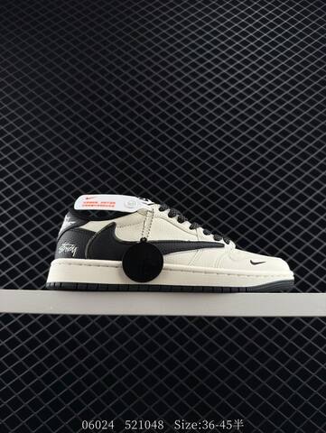 Jordan Air Jordan 1 Low Stussy Travis Scott Off White Black Silver EU 36-45 Sneaker - Unisex (BS-81154)