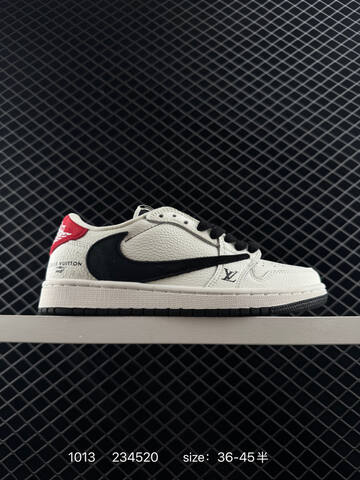 Jordan Travis Scott x Air Jordan 1 Low Louis Vuitton Off White Black Red EU 36-45 Sneaker - Unisex (BS-80525)