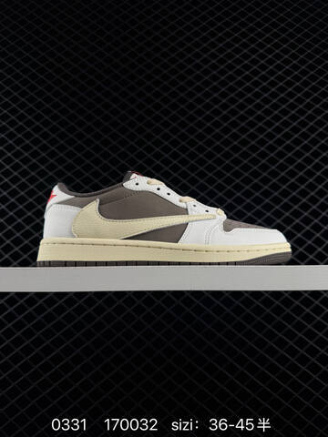 Jordan Air Jordan 1 Low OG SP Travis Scott Black Brown White Sail Red EU 36-45 Sneaker - Unisex (BS-79571)