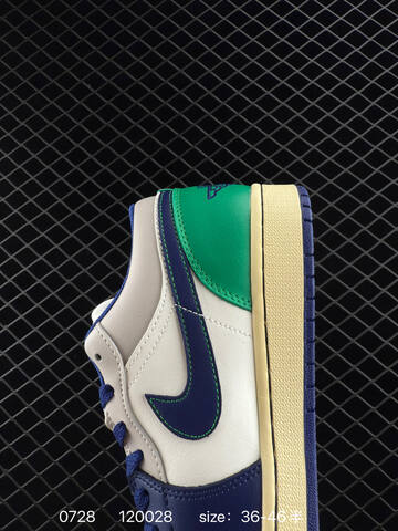 Jordan Air Jordan 1 Low 553558-147 Green Navy White Cream EU 36-46 Sneaker - Unisex (BS-81004)