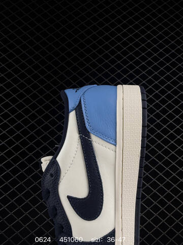 Air Jordan 1 Low OG Black And Dark Powder Blue AIR JORDAN 1 Aj1 Lifestyle (BS-79096)