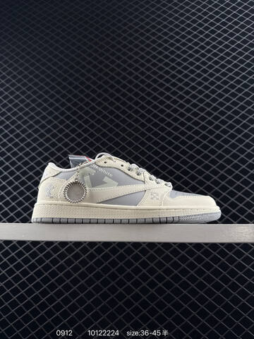 Jordan Air Jordan 1 Low Travis Scott Custom Off White Navy Grey Cream EU 36-45 Skate Shoe - Unisex (BS-80729)