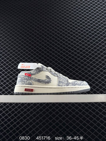 Jordan Air Jordan 1 Low Beige Gray Navy Red EU 36-45 Sneaker - Unisex (BS-80801)