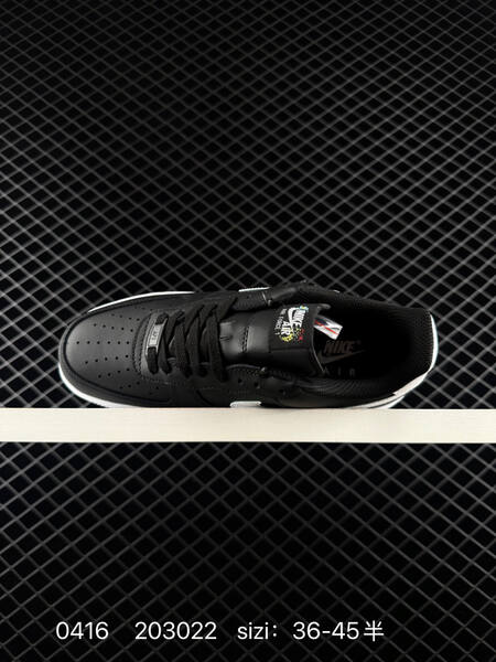 Nike Air Force 1 07 Black White with multicolor floral embroidery EU 36-45 half sizes available lifestyle