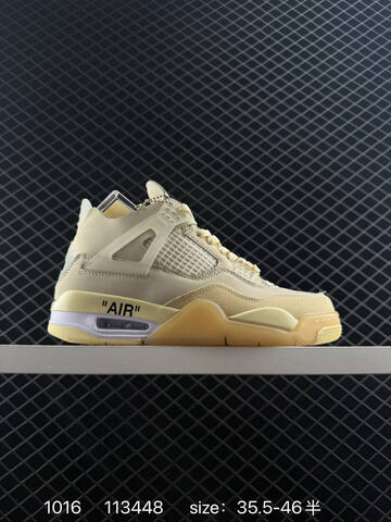 Jordan Air Jordan 4 Retro Off White Sail Sail Pale Vanilla Light Green Gum EU 35 5-46 Basketball Shoe - Unisex (BS-80509)