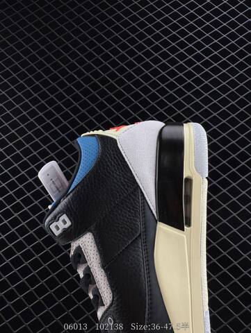 Jordan Air Jordan 3 Retro Rare Air Black Cream Blue Red EU 36-47 5 Basketball Shoe - Unisex (BS-81210)
