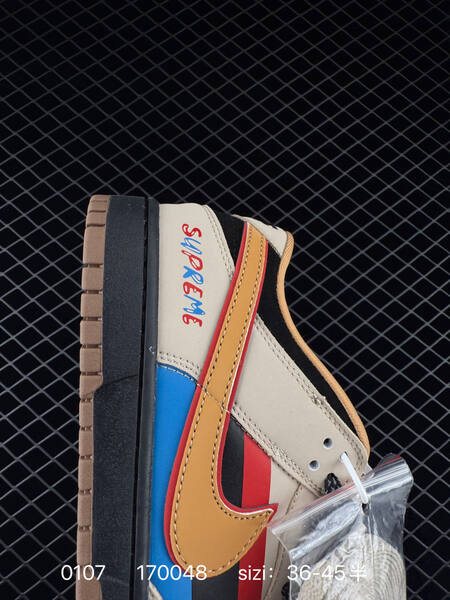 Nike Dunk SB Low beige black gum with red blue and tan accents EU 36-45 skate lifestyle