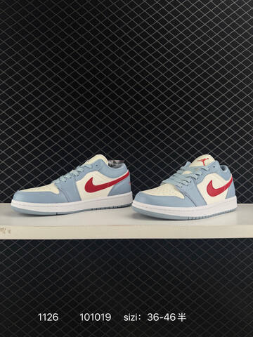 Jordan Air Jordan 1 Low Light Blue Sail Red White EU 36-46 Sneaker - Unisex (BS-80185)
