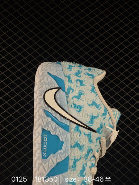 Nike Zoom silver gray white blue with red flame horse print 38-46 5 basketball lifestyle