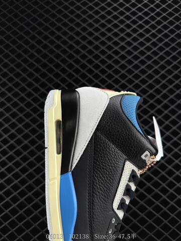 Jordan Air Jordan 3 Retro Rare Air Black Cream Blue Red EU 36-47 5 Basketball Shoe - Unisex (BS-81210)