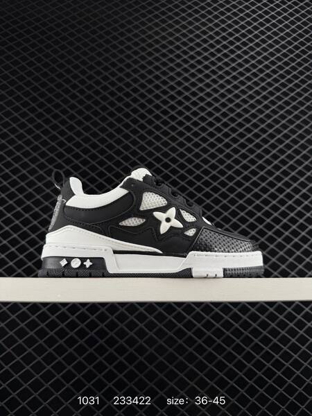 Louis Vuitton Trainer Sneaker Low Black White EU 36-45 casual lifestyle
