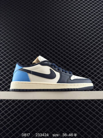 Jordan Air Jordan 1 Low Sail Dark Blue University Blue EU 36-46 Basketball Shoe - Unisex (BS-80895)