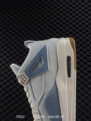 Jordan Air Jordan 4 Retro Denim Worn Blue Light Blue Blue White Gold Gum Brown EU 36-47 Basketball Shoe - Unisex (BS-80784)