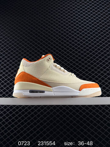 Jordan Air Jordan 3 Retro Cream Orange White EU 36-48 Basketball Shoe - Unisex (BS-81027)