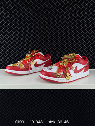 Jordan Air Jordan 1 Low CNY 553558-166 White Red Gold EU 36-46 Basketball Shoe - Unisex (BS-79913)