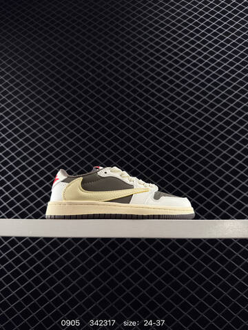 Jordan Air Jordan 1 Low Travis Scott Fragment Dark Brown Black White Cream 24-37 Sneaker - Women's (BS-80764)