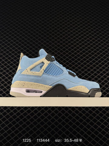 Jordan Air Jordan 4 Retro University Blue Light Blue Beige Black White EU 35 5-48 Basketball Shoe - Unisex (BS-79992)