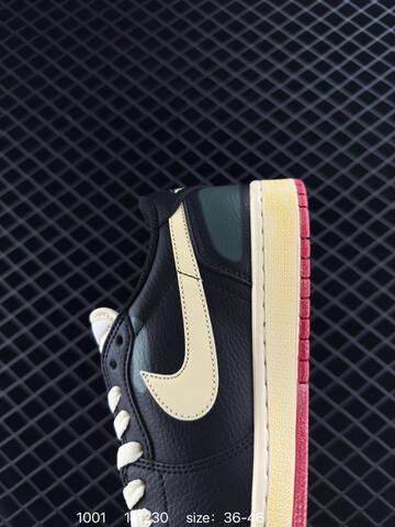 Jordan Air Jordan 1 Low Black Cream Dark Green Red EU 36-46 Sneaker - Unisex (BS-80589)