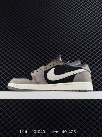 Jordan Air Jordan 1 Low OG SP Travis Scott Reverse Mocha Black Grey White Sail EU 40-47 5 Sneaker - Men's (BS-80281)