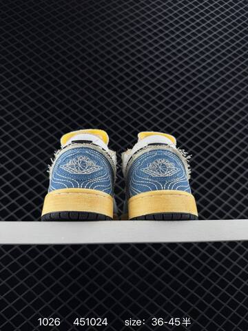 Jordan Air Jordan 1 Low OG FN7670-493 Blue White Black Yellow EU 36-45 Sneaker - Unisex (BS-80434)