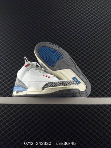 Jordan Air Jordan 3 Retro White Grey Blue Red Cream EU 36-45 Basketball Shoe - Unisex (BS-81074)