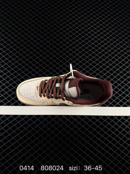 Nike Air Force 1 07 Beige Light Grey Dark Burgundy Gum Brown EU 36-45 lifestyle
