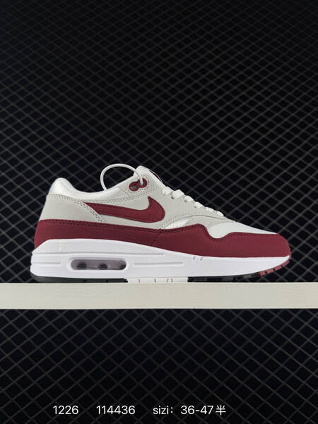 Nike Air Max 1 white light gray burgundy 36-47 5 lifestyle