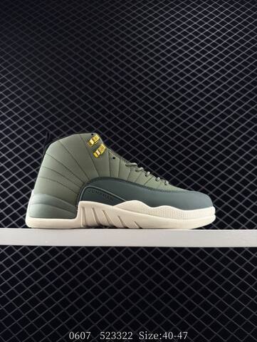 Jordan Air Jordan 12 Retro Olive Green Cream Gold Black EU 40-47 Basketball Shoe - Men's (BS-81247)