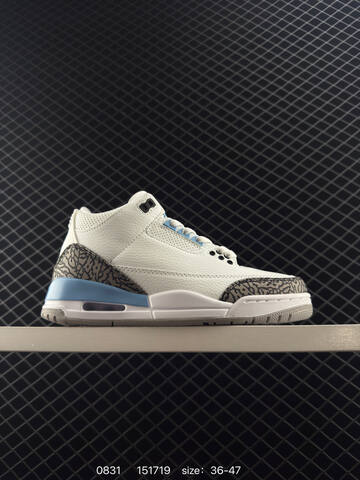 Jordan Air Jordan 3 Retro UNC White Purple Black Grey EU 36-47 Basketball Shoe - Unisex (BS-80797)