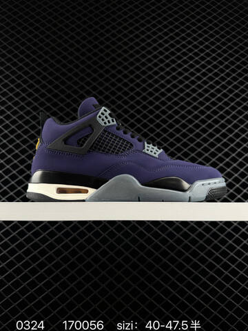Jordan Air Jordan 4 Retro Purple Black Grey Cream Yellow EU 40-47 5 Basketball Shoe - Men's (BS-79617)