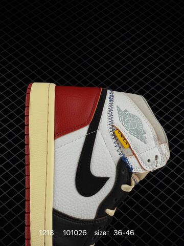 Jordan Union x Air Jordan 1 Retro High NRG Black White Red Cream EU 36-46 Basketball Shoe - Unisex (BS-80035)