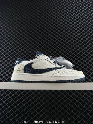 Jordan Air Jordan 1 Low Travis Scott Louis Vuitton White Black Red EU 36-45 Sneaker - Unisex (BS-80951)