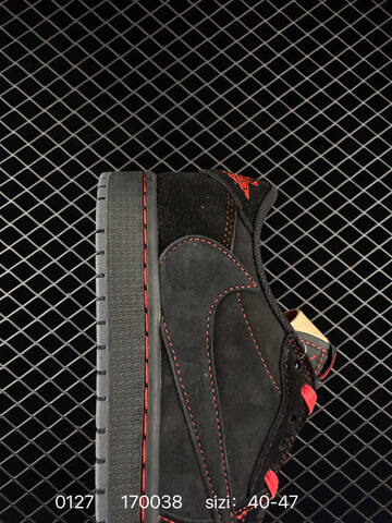 Jordan Air Jordan 1 Low Black Red EU 40-47 Sneaker - Men's (BS-79753)